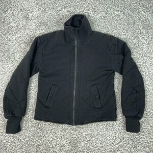 Lululemon Jacket Womens 4 Black Quilted Reversible Full Zip Athletic Define